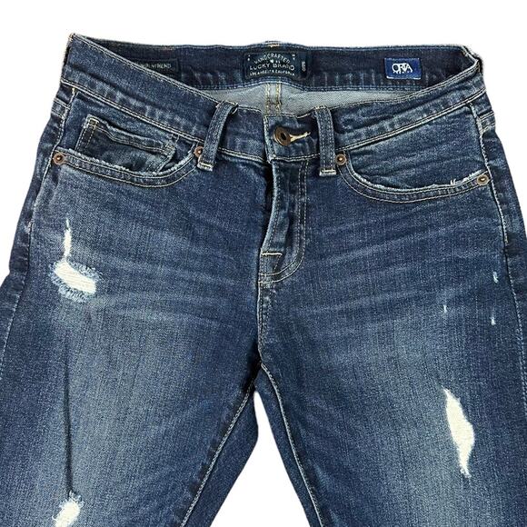 Lucky Brand Sienna Slim Boyfriend Distressed Jeans Size 0/25 - Picture 3 of 8